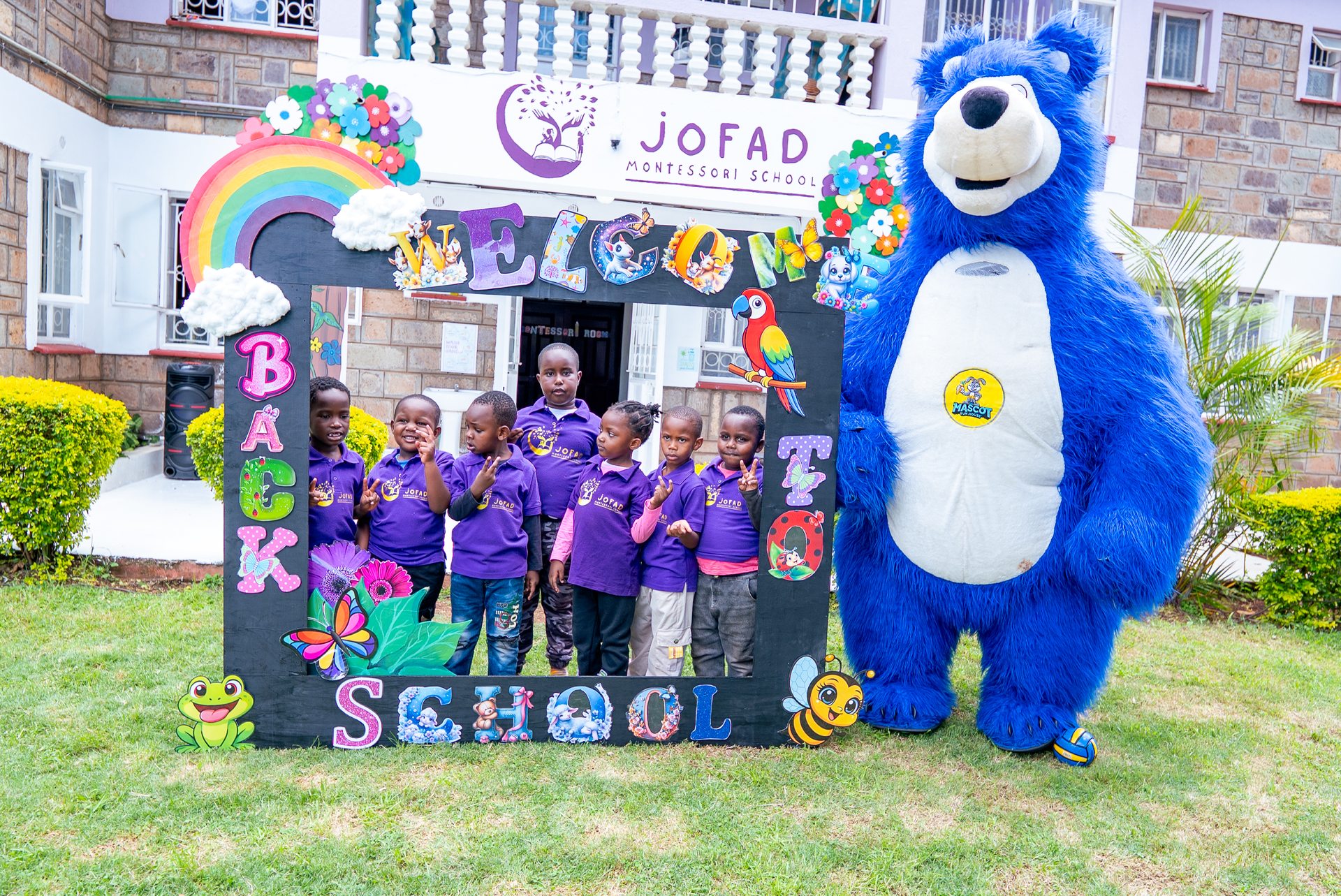 Jofad Montessori School children celebrating Back to School